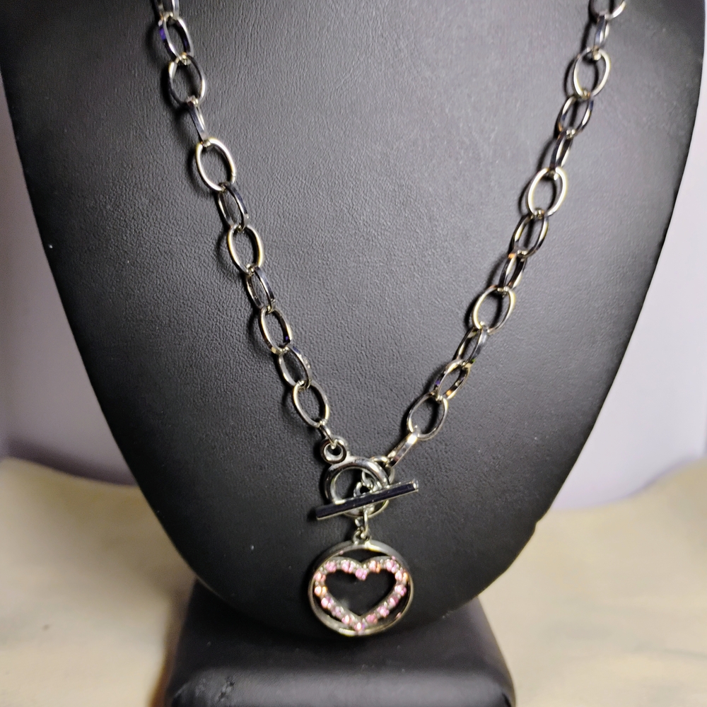 Elegant Silver Heart Pendant Necklace
